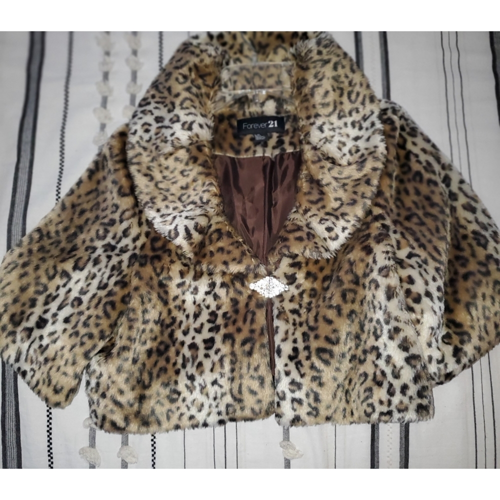 Cheetah Print Short Fur Jacket